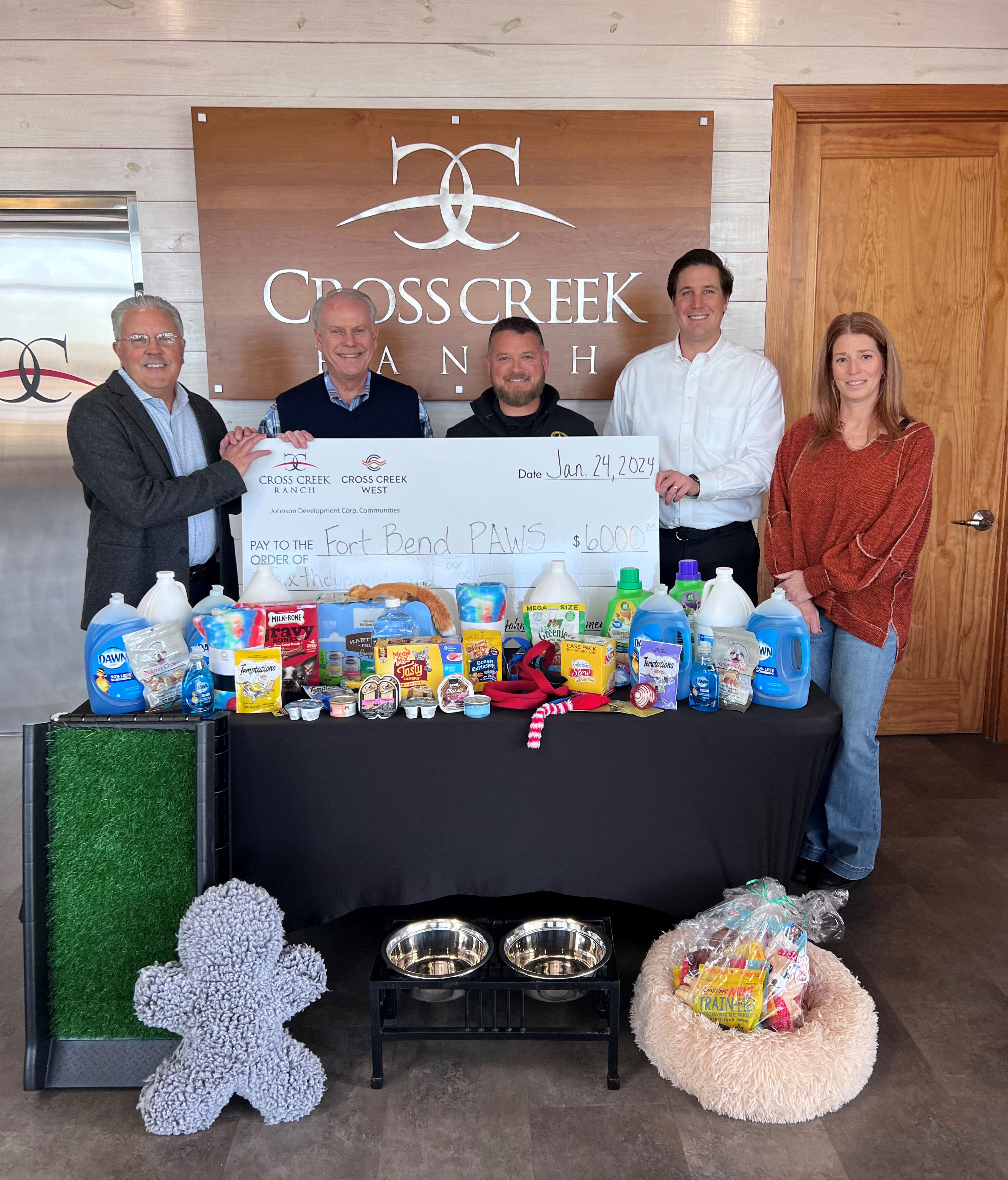 Cross Creek West Charity Donation to Fort Bend PAWs