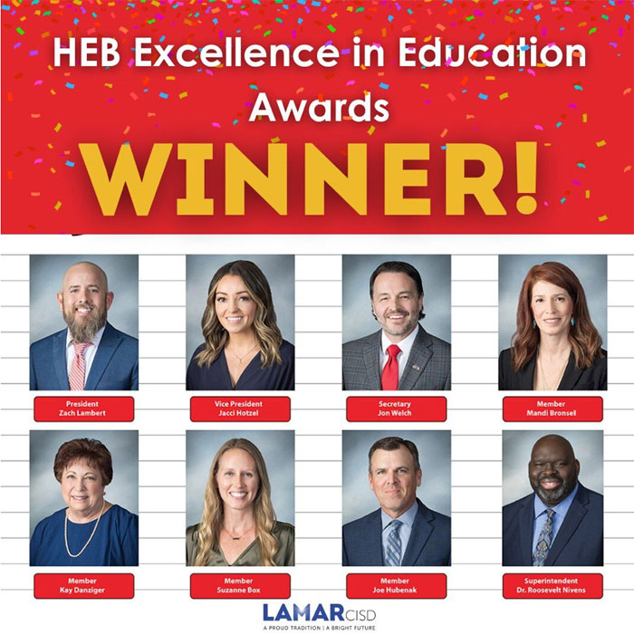Lamar CISD Wins Top Honors at H-E-B Education Awards